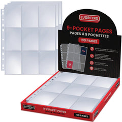 9 Pocket Binder Pages for Trading Cards – 100 Pack-1