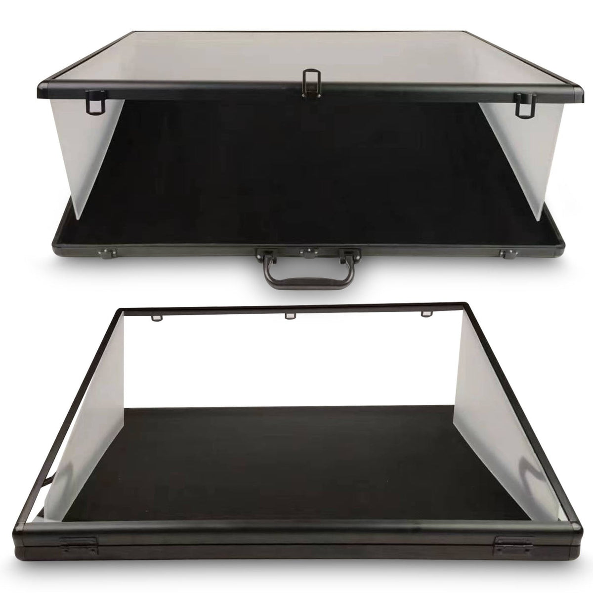 EVORETRO Lockable Showcase Display Case 36x24x1.65" Black – Secure & Stylish Storage for Collectibles-1