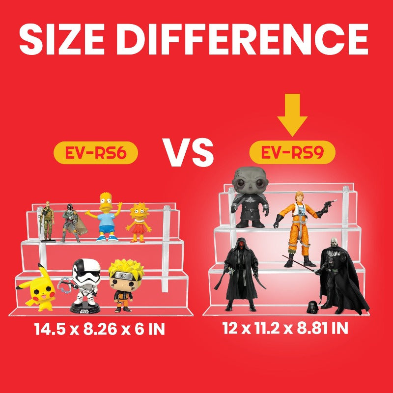 EVORETRO Acrylic Display Risers for Funko Pops and Action Figures 6 Inch - RS9  Shelve Inch-2