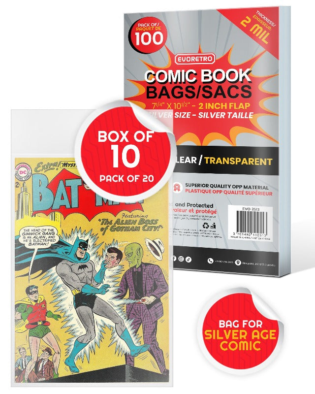 EVORETRO Comic Bags for Silver Age Comic Bags Protector - 2MIL-6
