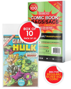 EVORETRO Comic Bags for Comics Regular and Silver Comic Bags - 2MIL-6