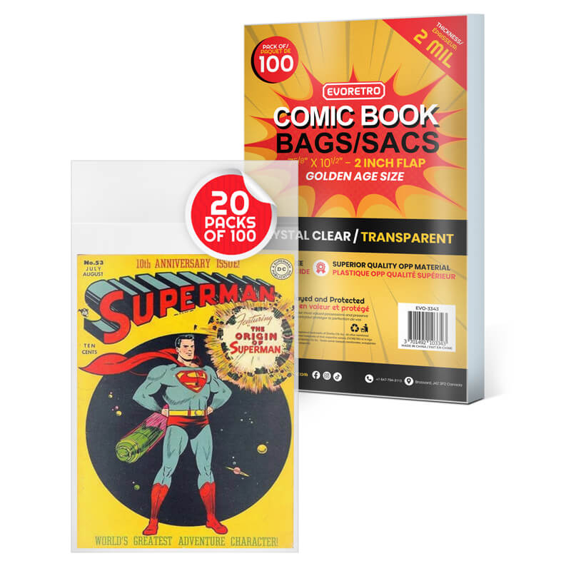 Golden Age Comic Book Bags 2 MIL-7