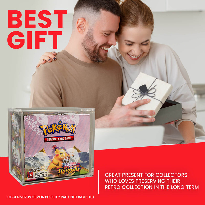 EVORETRO Acrylic Case for Pokemon Booster Box with Magnetic Lid Pack of 1-3