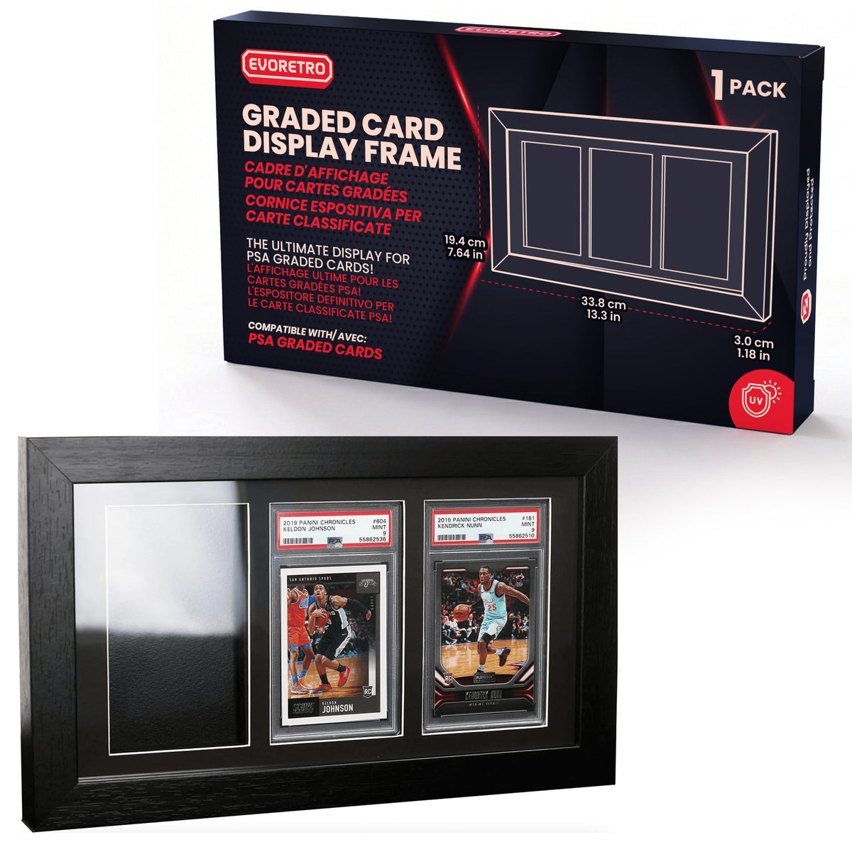 PSA Graded Wooden Frame Display with UV Glass card fit very tight ! LIQUIDATION-2
