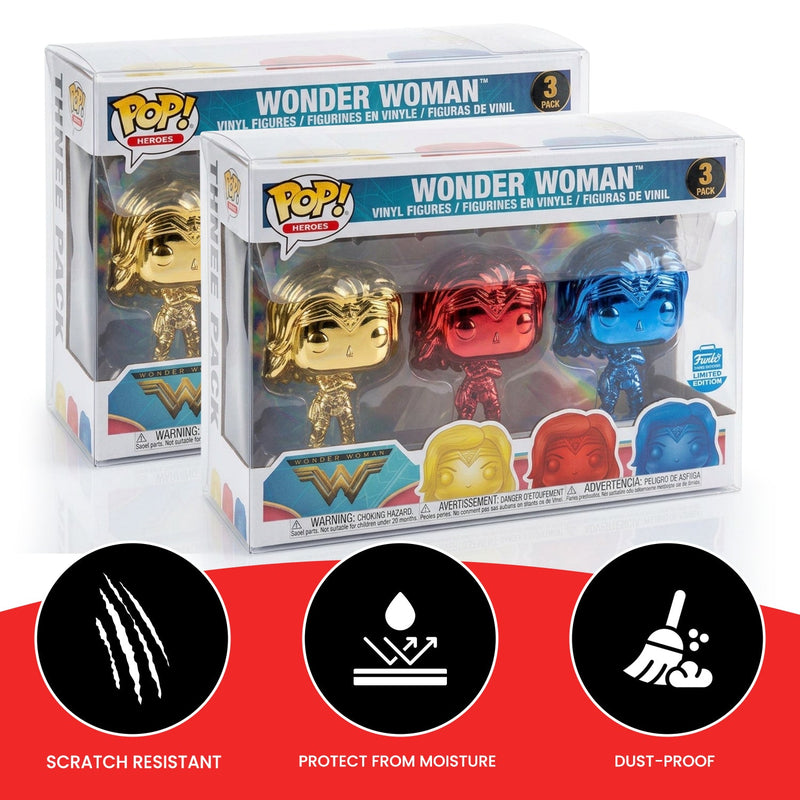 Funko Pop 2 Single Pop Wonderwoman EVORETRO PET Protector 0.35MM-12