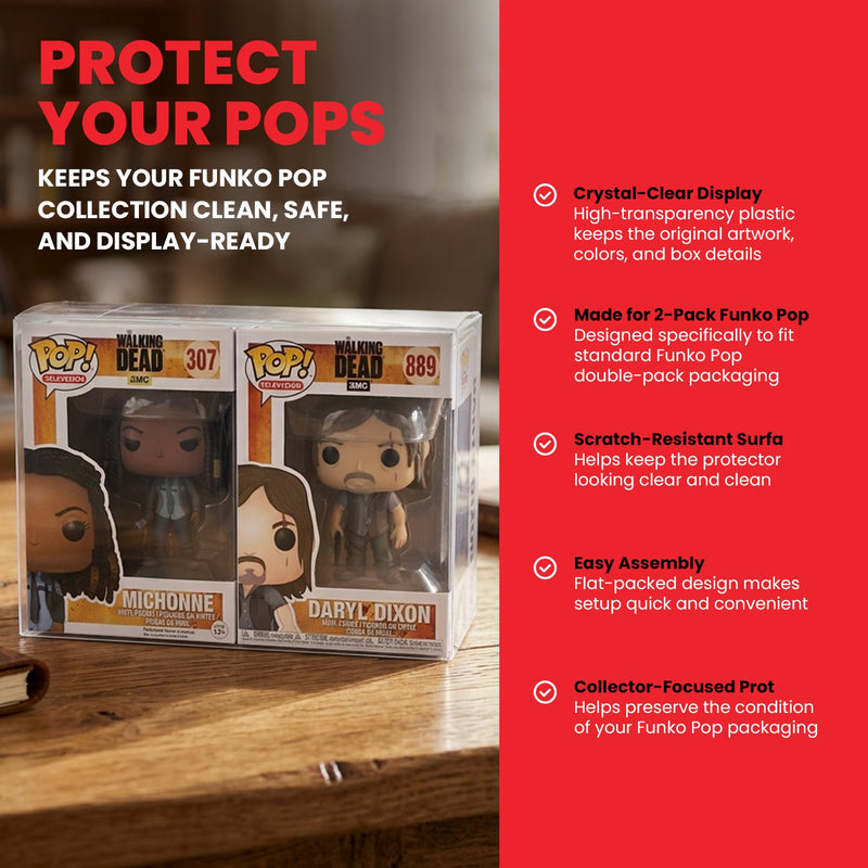 Funko Pop 2 Single Pop Wonderwoman EVORETRO PET Protector 0.35MM-2