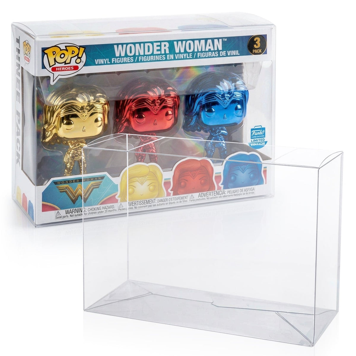 Funko Pop 2 Single Pop Wonderwoman EVORETRO PET Protector 0.35MM-13
