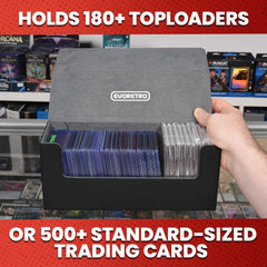 EVORETRO Magnetic Card Holder - 180+ Toploaders or 500+ Trading Cards | Black/Grey-3