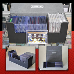 EVORETRO Magnetic Card Holder - 180+ Toploaders or 500+ Trading Cards | Black/Grey-2