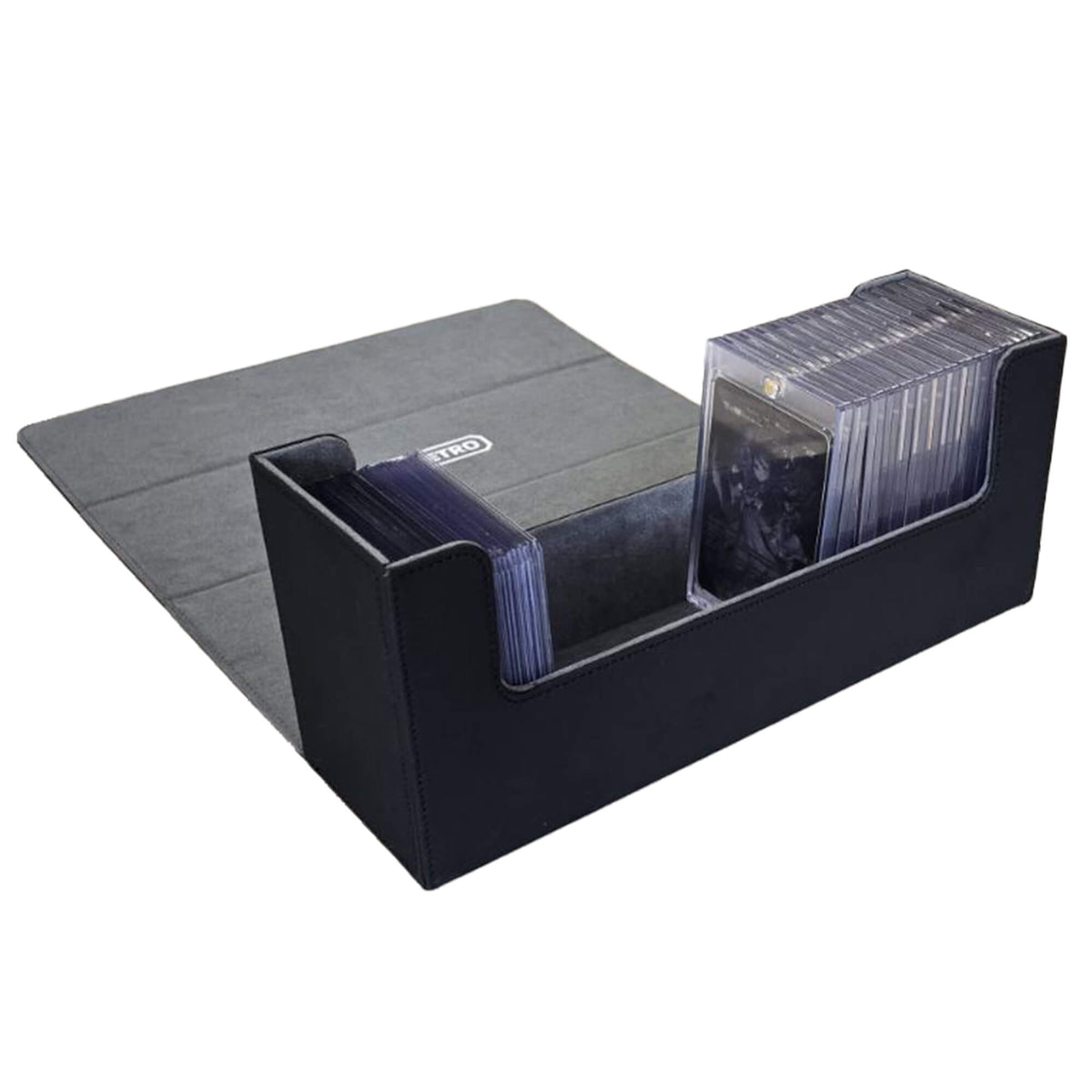 EVORETRO Magnetic Card Holder - 180+ Toploaders or 500+ Trading Cards | Black/Grey-8
