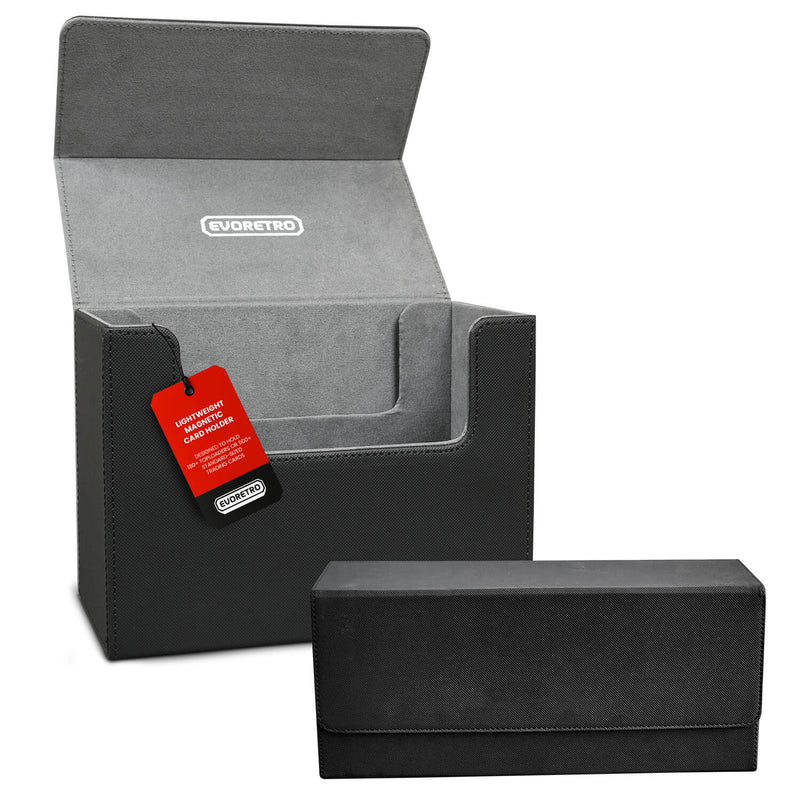 EVORETRO Magnetic Card Holder - 180+ Toploaders or 500+ Trading Cards | Black/Grey-1