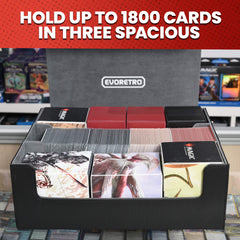 EVORETRO Magnetic Card Deck Storage Box - Holds 1800 Cards-2