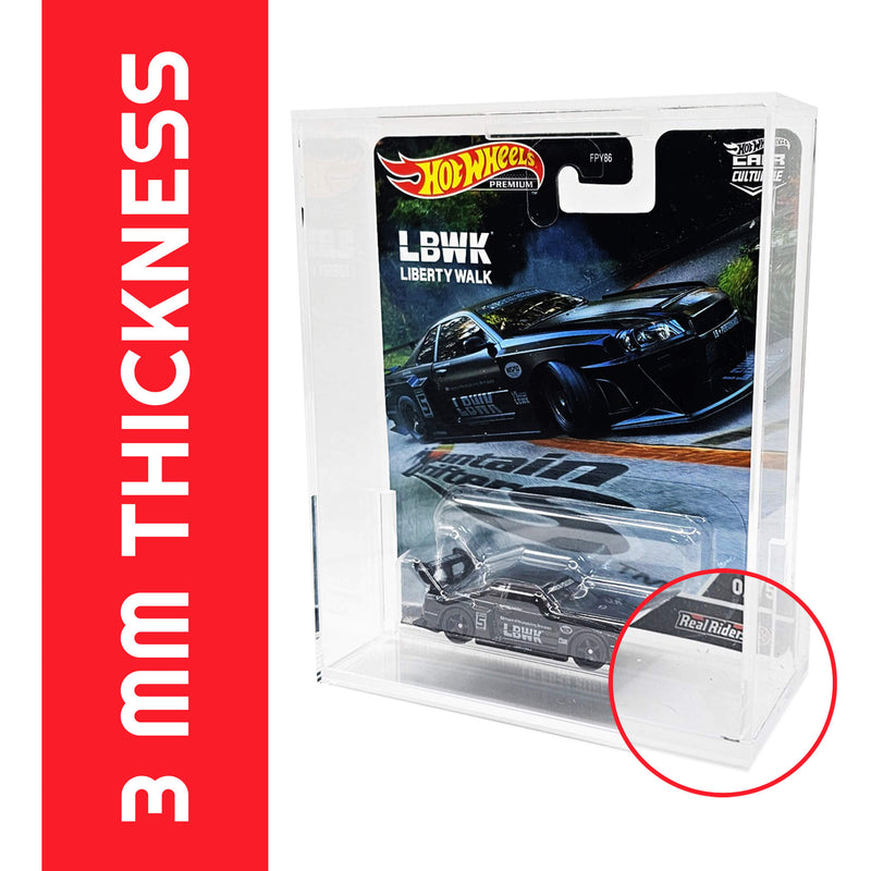 EVORETRO Acrylic Protector Case for Hot Wheels Premium, Pack of 2-6