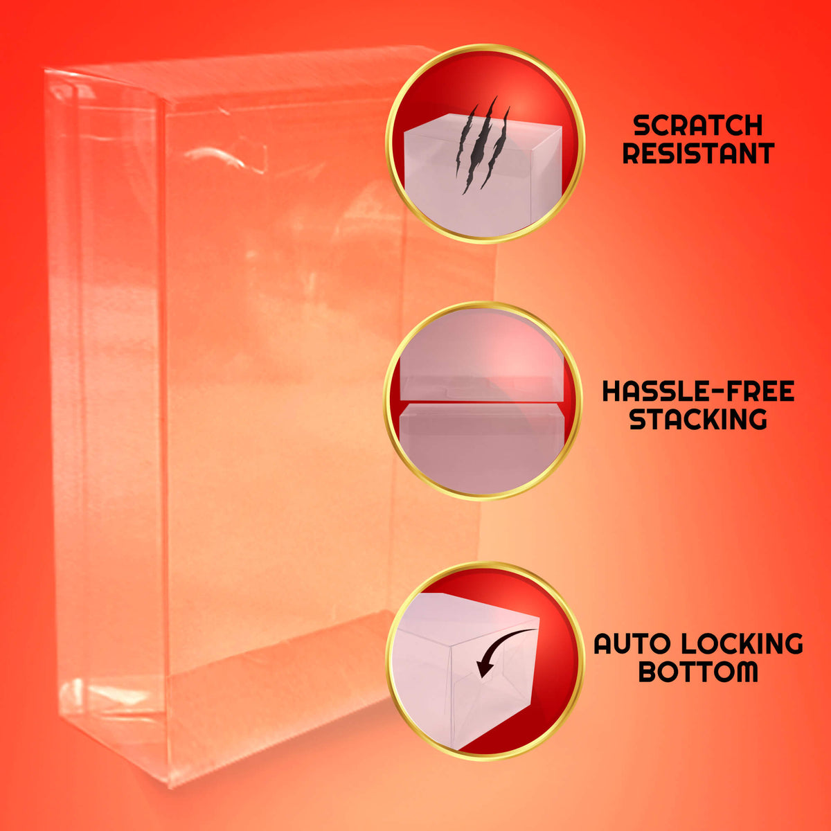 NECA Ultimate Action Figure Display Case Protector with Hanger Pack of 10-6