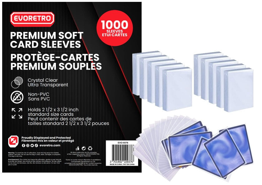 EVORETRO Premium Soft Card Sleeves - Pack of 1000-1
