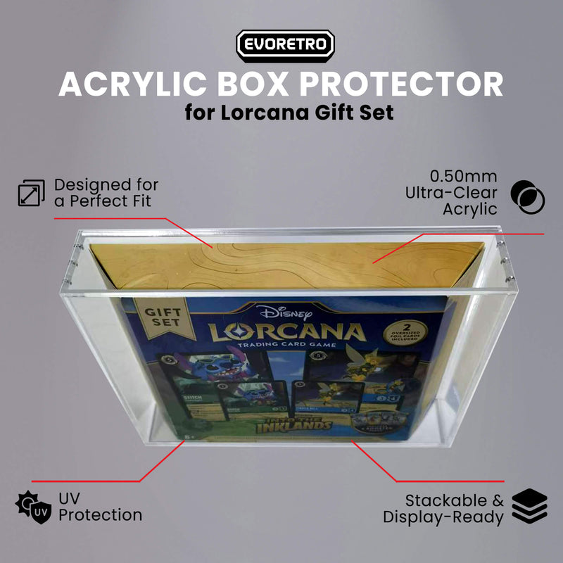 1x Lorcana Gift Set EVORETRO Display Case – 5mm Acrylic, Magnetic Lid-4