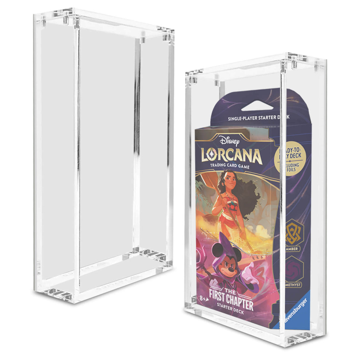 1x EVORETRO Acrylic Display Case for Lorcana Starter Deck Protective Box