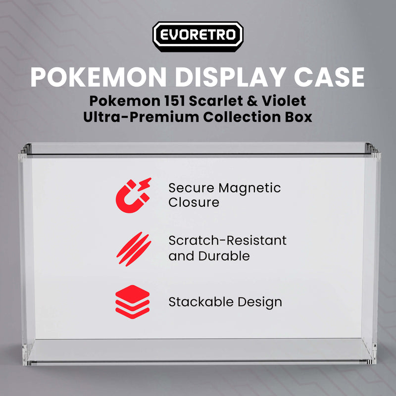 EVORETRO Acrylic Case Display for Pokemon 151 Scarlet Mega Charizard EX & Violet Ultra-Premium Collection Box-4