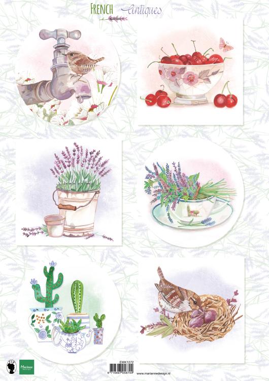 Cutting Sheet French Antiques Lavender A4-1
