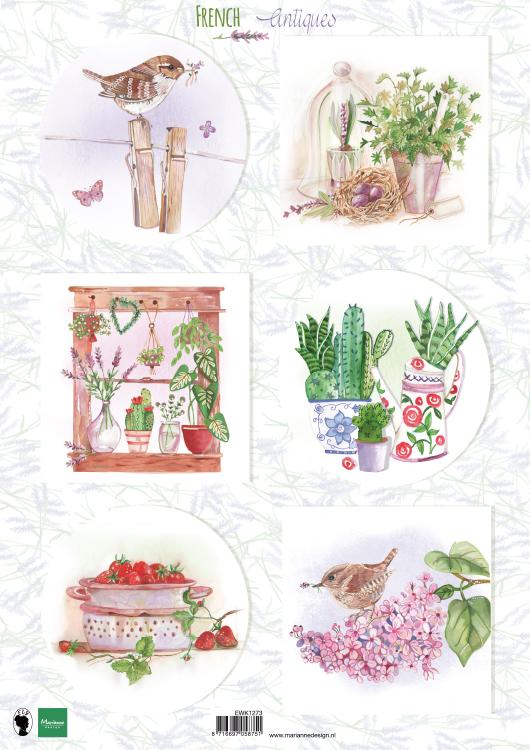Cutting Sheet French Antiques Herbs A4-1