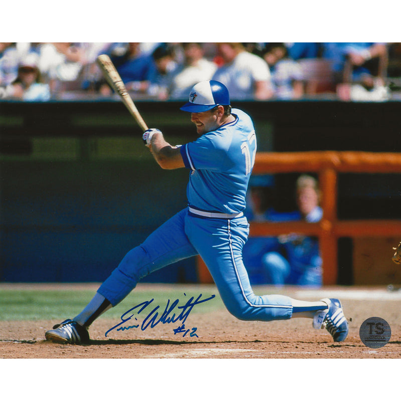 Ernie Whitt Autographed Toronto Blue Jays Swinging 8x10 Photo-1