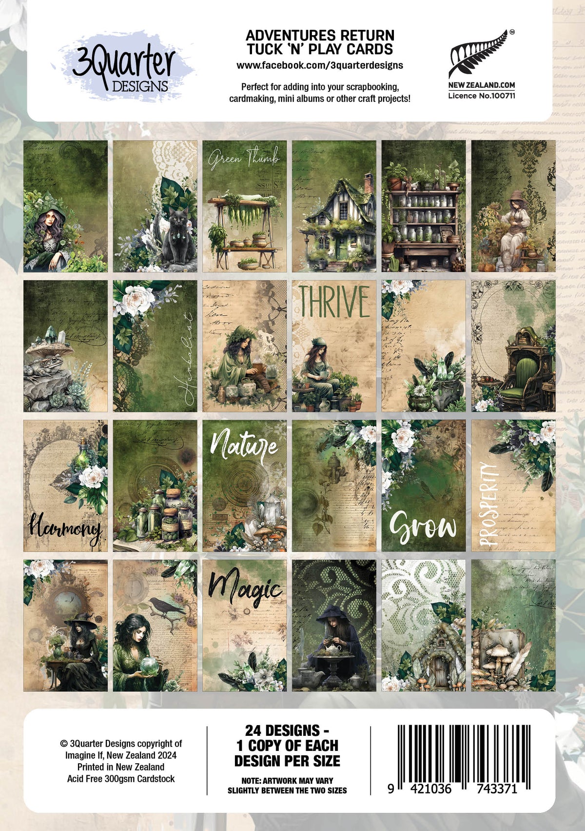 3Quarter Designs Earth Witch - Tuck N Play Cards-2