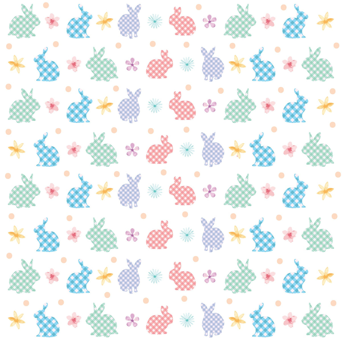 Easter Plaid Rabbits Adhesive Vinyl-1