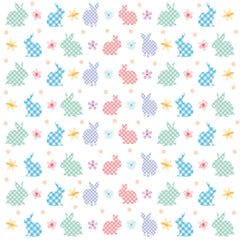 Easter Plaid Rabbits Adhesive Vinyl-1