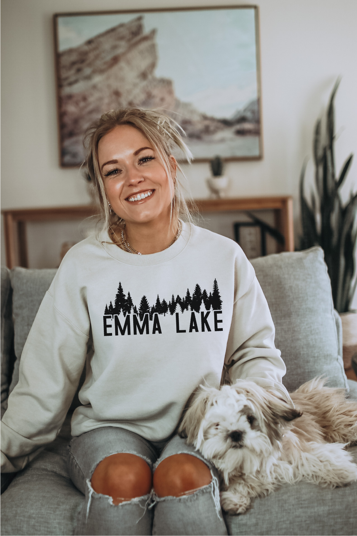 Tree Line Personalized Lake Sweatshirt-3