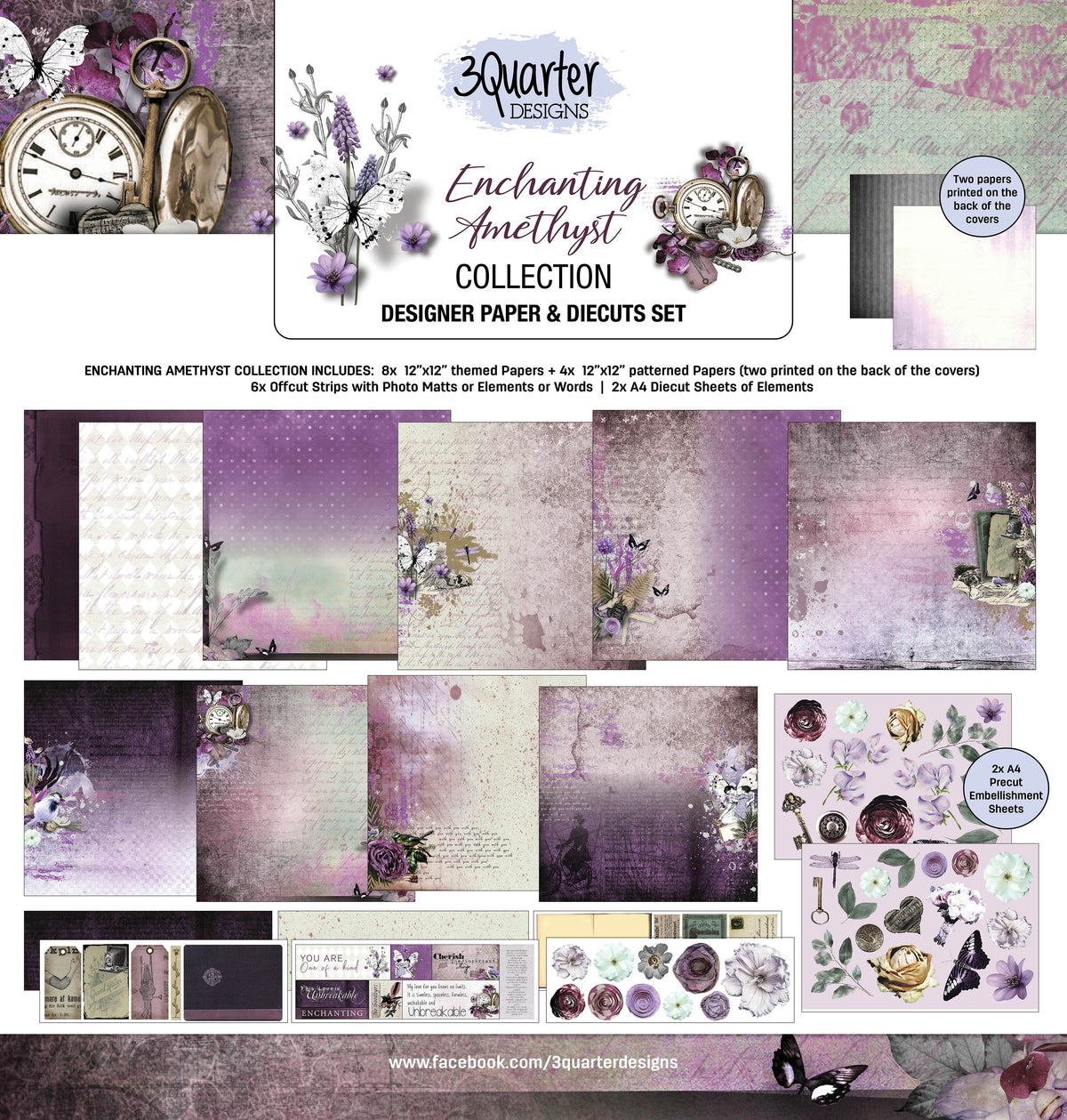 3Quarter Designs - Enchanted Amethyst - Scrapbook Collection-1
