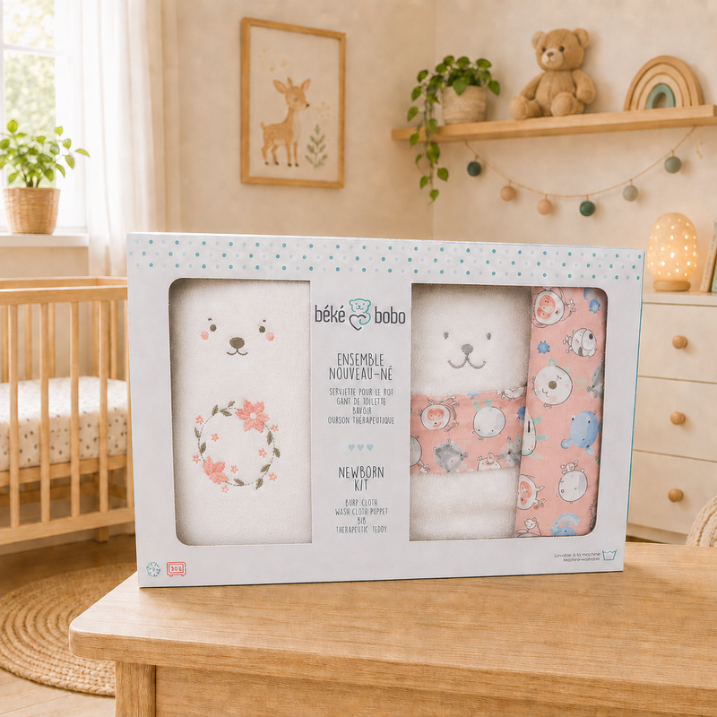 Alice Newborn Gift Set - Pink and White-2