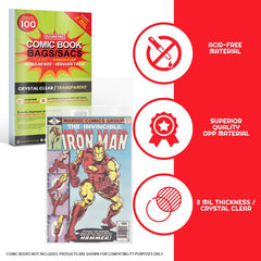 Regular Comic Book Bags Comics - 2 MIL-3