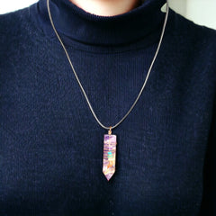 Natural Sword Chakra Unisex Purple Pendant-2