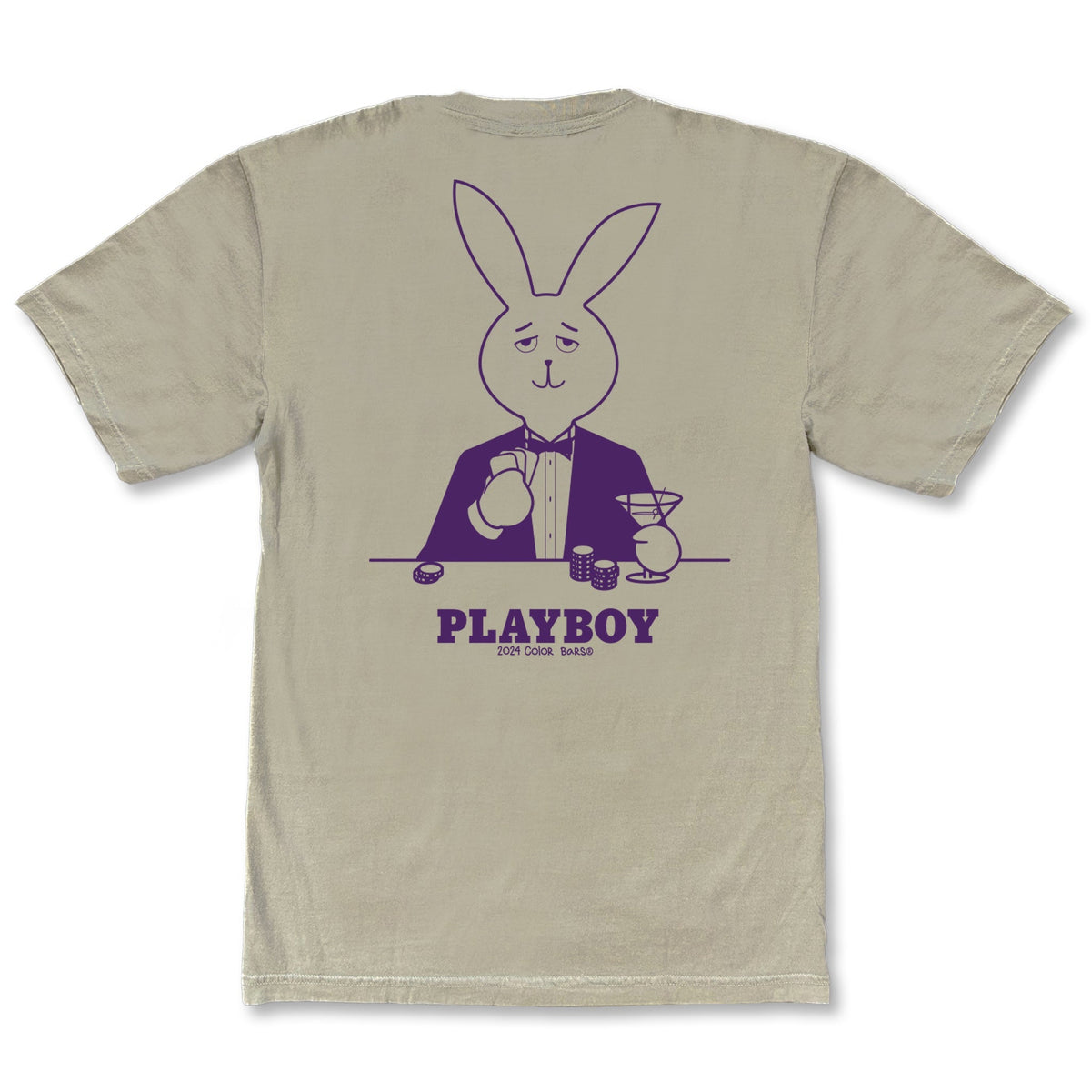 Color Bars X Playboy 'High Roller' Tee - Khaki-2