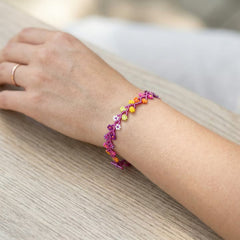 Handcrafted Floral Bracelet Red-3