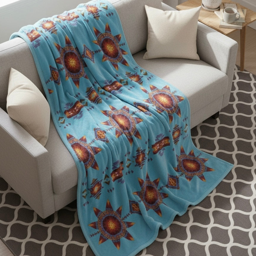 Star Burst Design Silk Touch Blanket-9
