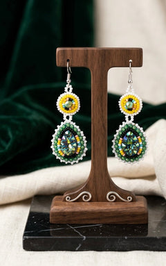 Drop Beaded Earrings green collection-7
