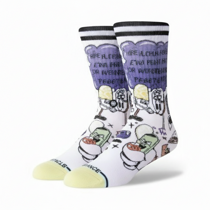 Stance 'Daily Danger Crew' Socks - White-1