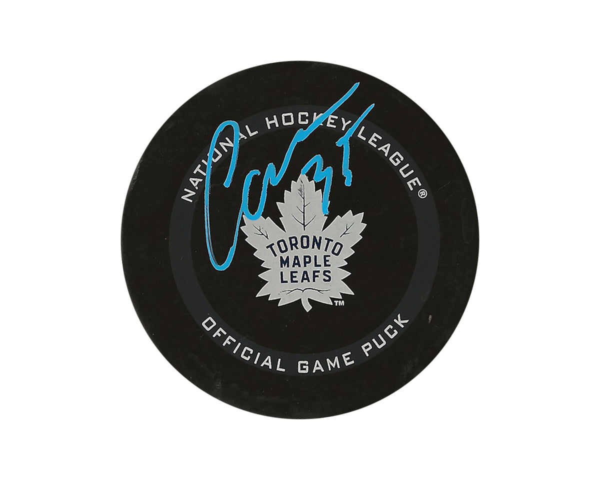 Rondelle de match officielle des Maple Leafs de Toronto autographiée par Ilya Samsonov-1
