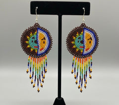 Brown Sun & Moon Beaded Fringe-2