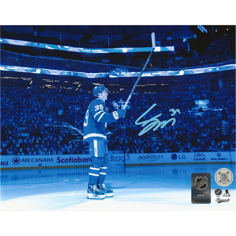 Photo 8x10 dédicacée de Fraser Minten lors de ses débuts en LNH avec les Maple Leafs de Toronto-1