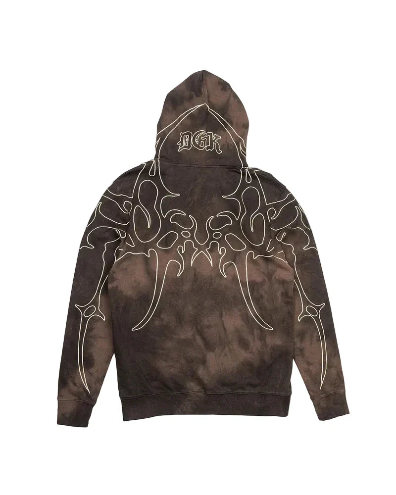 DGK 'Blade' Embroidered Hoodie - Washed Brown-2