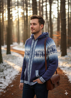 Unisex Alpaca Light Blue Sweater-1