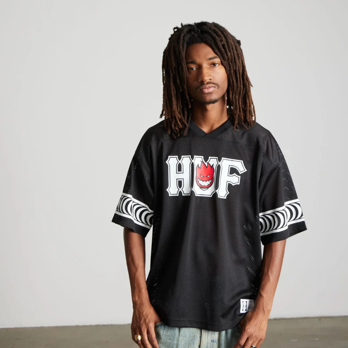 HUF x Spitfire 'End Zone' Jersey - Black-5