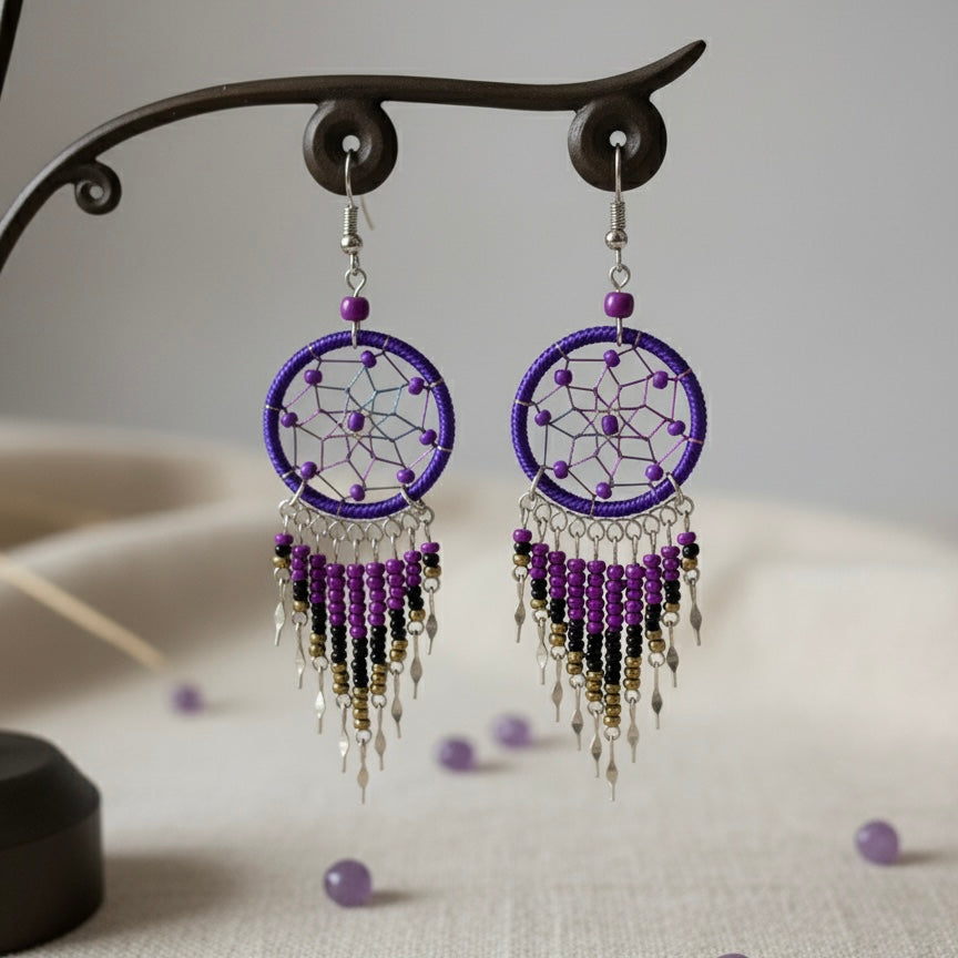 Dark Purple Dreamcatcher Dangles-2