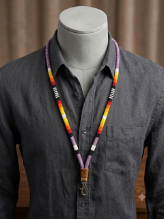 Round Beaded Lanyard(Purple)-2