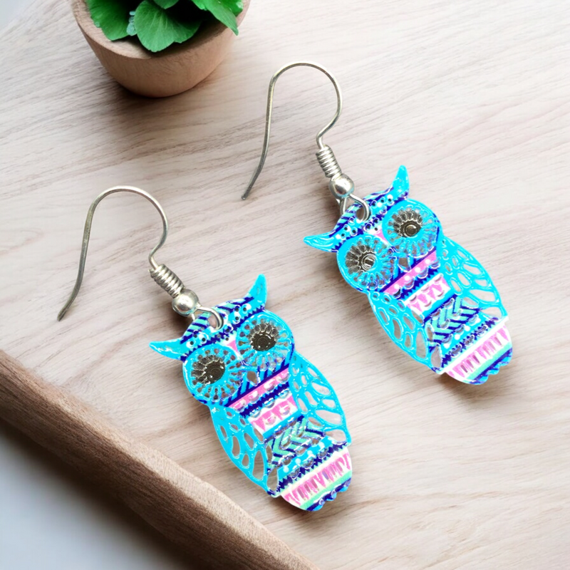 Owl Hollow Out Earrings-4