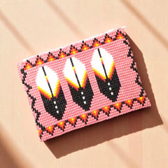 Feather Beaded coin purse-3