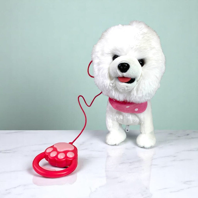 Large Interactive Electric White Walking Dog Plush Toy-1