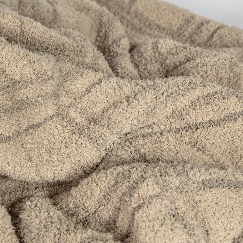 Pure Cashmere and Roasted Cashew Plaid Print Extended Throw-4